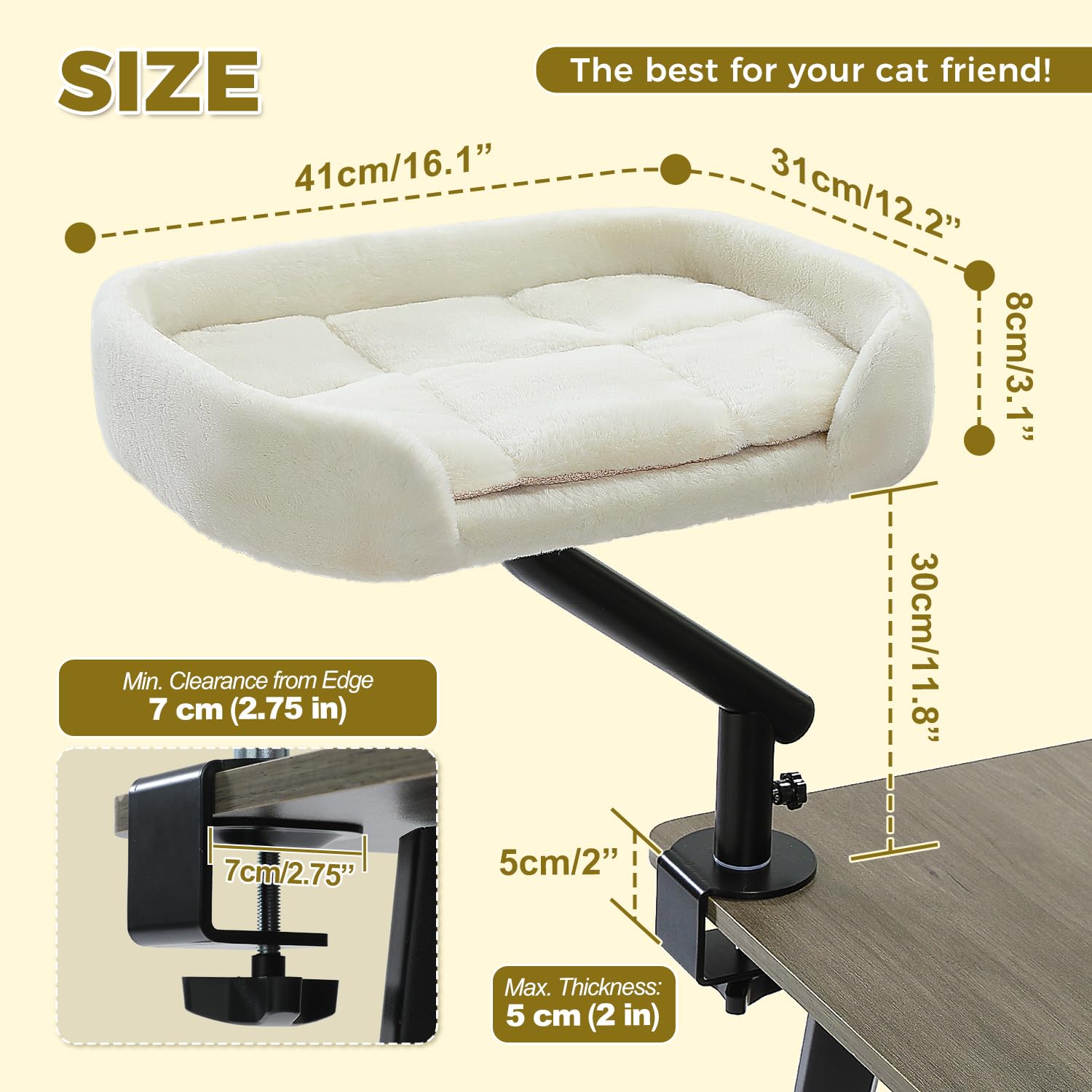 PAWZ Road 360-degree rotation cat desk bed enables flexible viewing and access.