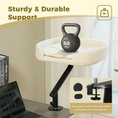 PAWZ Road desk bed features adjustable edge clamp for stable attachment.