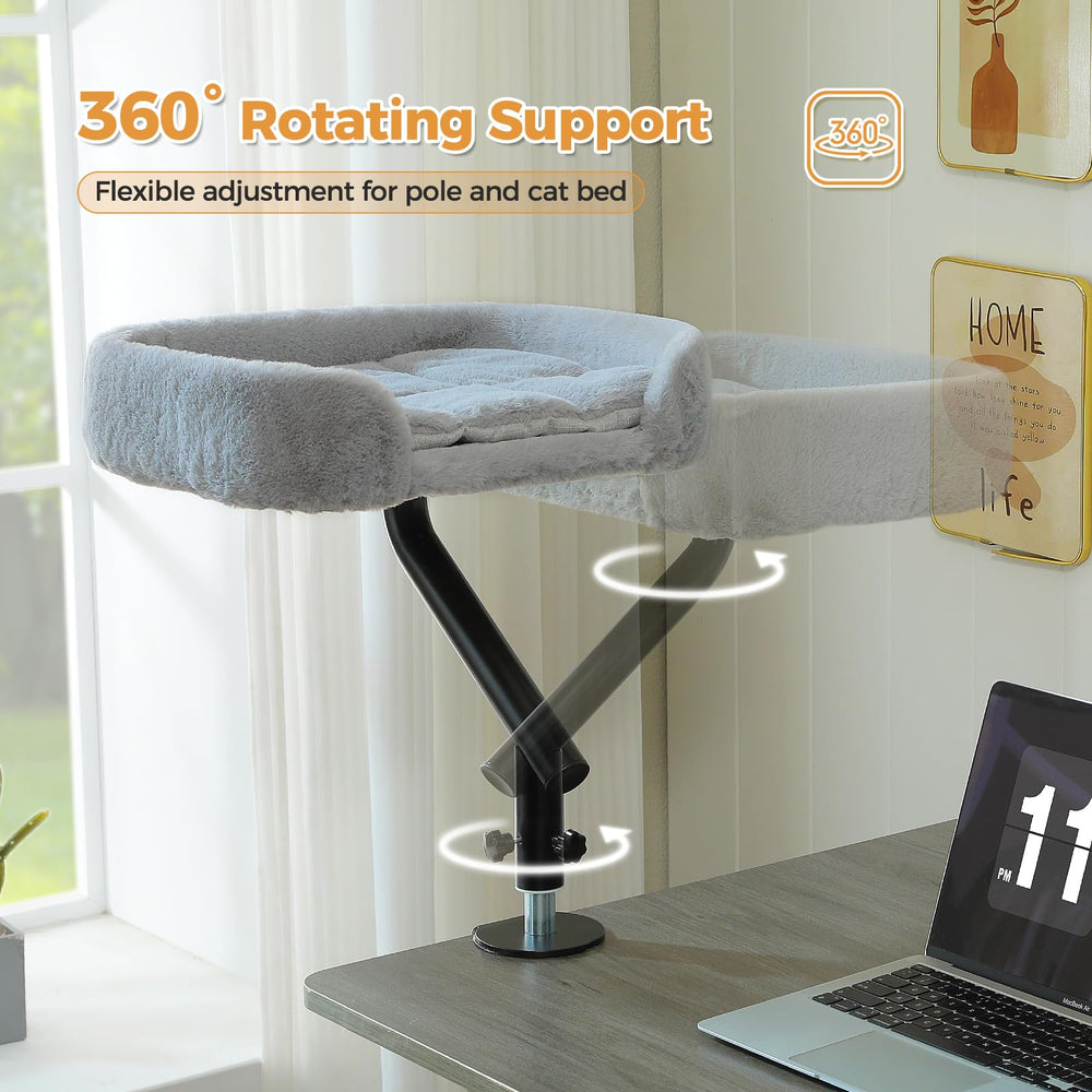 PAWZ Road cat desk bed metal-support showcases sturdy construction for reliable weight support