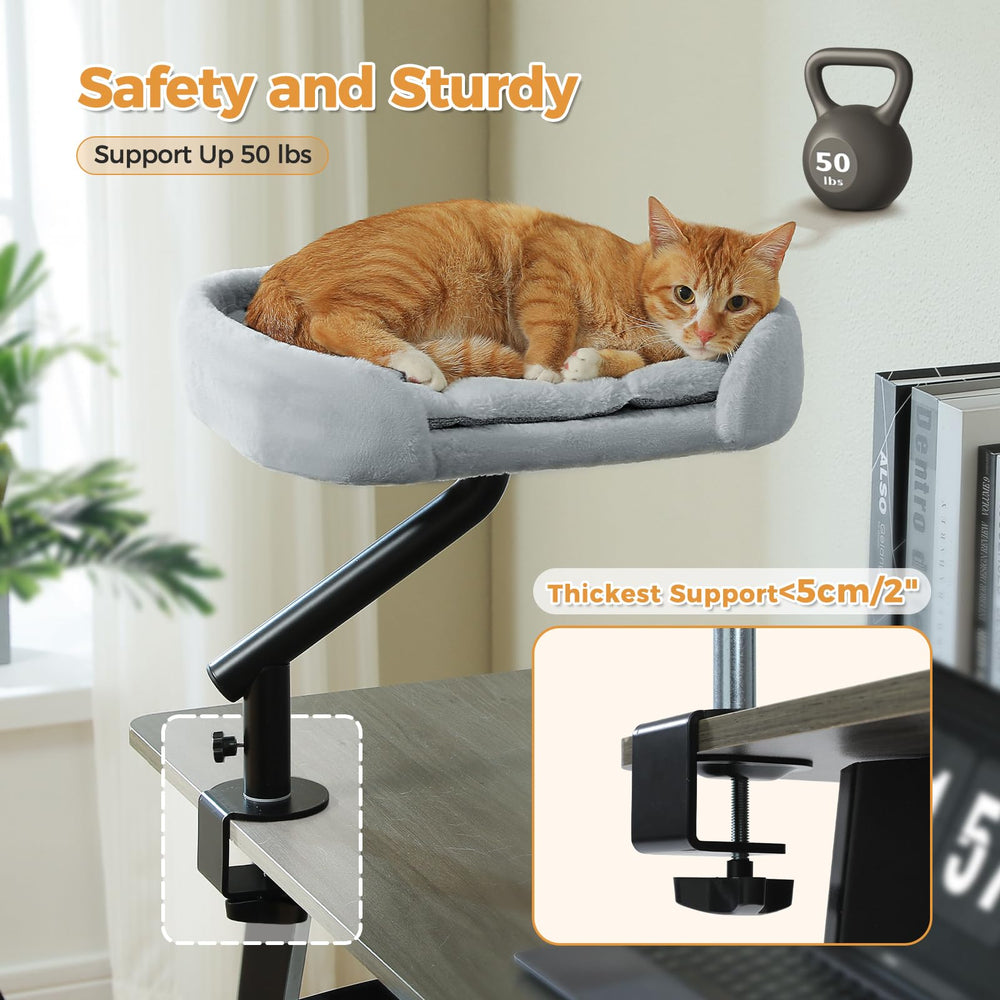 PAWZ Road cat desk bed plush-pad focuses on cushioned edges for safe resting