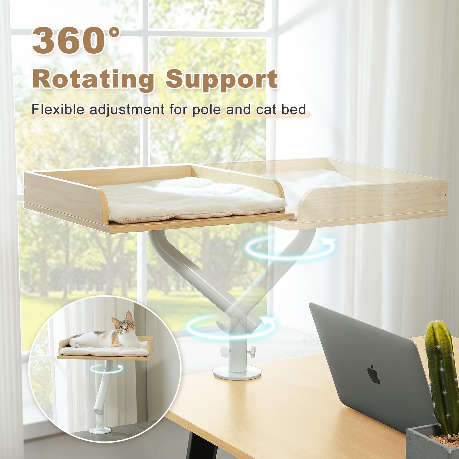 PAWZ Road cat desk bed stain-resistant surface stays clean between uses