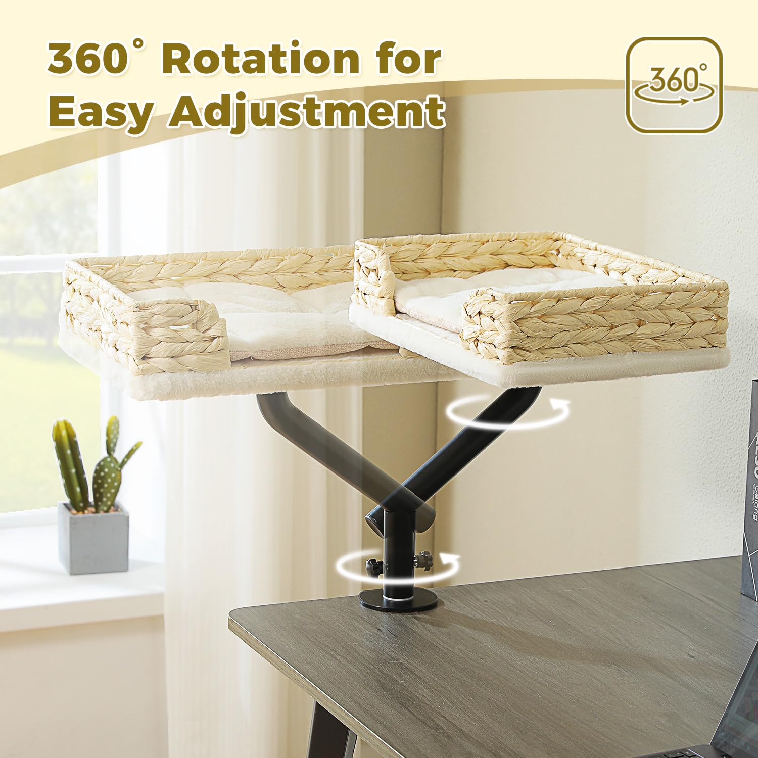 PAWZ Road cat desk bed weight capacity up to 50 pounds supports sturdy lounging.