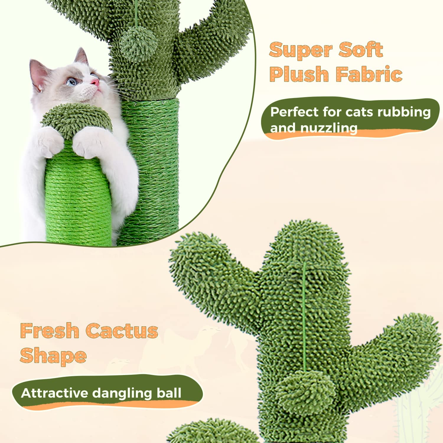 PAWZ Road cactus-dangling-ball interactive toy for play
