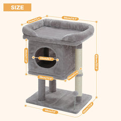 PAWZ Road cat tree private condo offers a quiet hideaway for naps and relaxation.