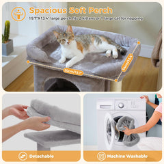 PAWZ Road cat tree with two sisal posts satisfies scratching and protects furniture.