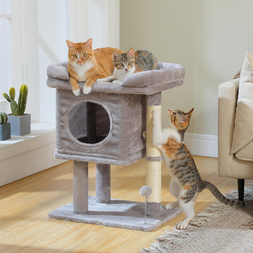 PAWZ Road cat tree small footprint blends with modern interiors.