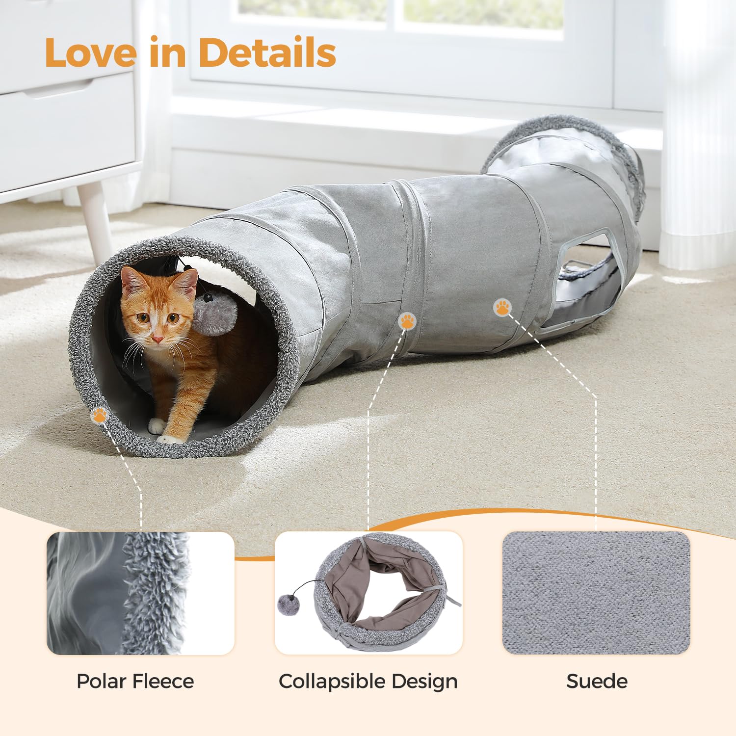 PAWZ Road cat tunnel connectors enable building a maze-like play space