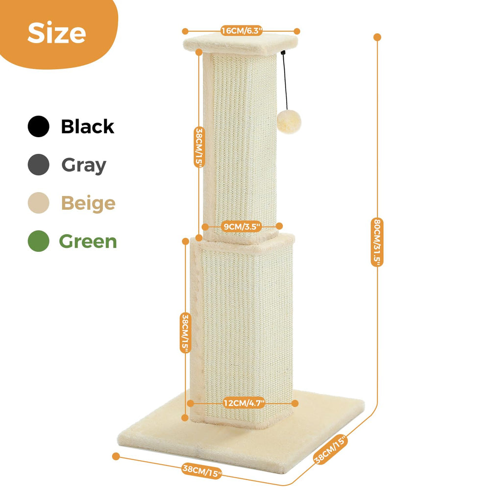 PAWZ Road sisal pillar close-up showing 5-inch width and natural material.