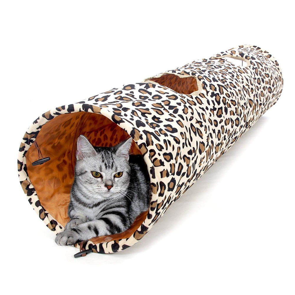 PAWZ Road XL tunnel fully extended shows extra length for big-cat play and exploration.