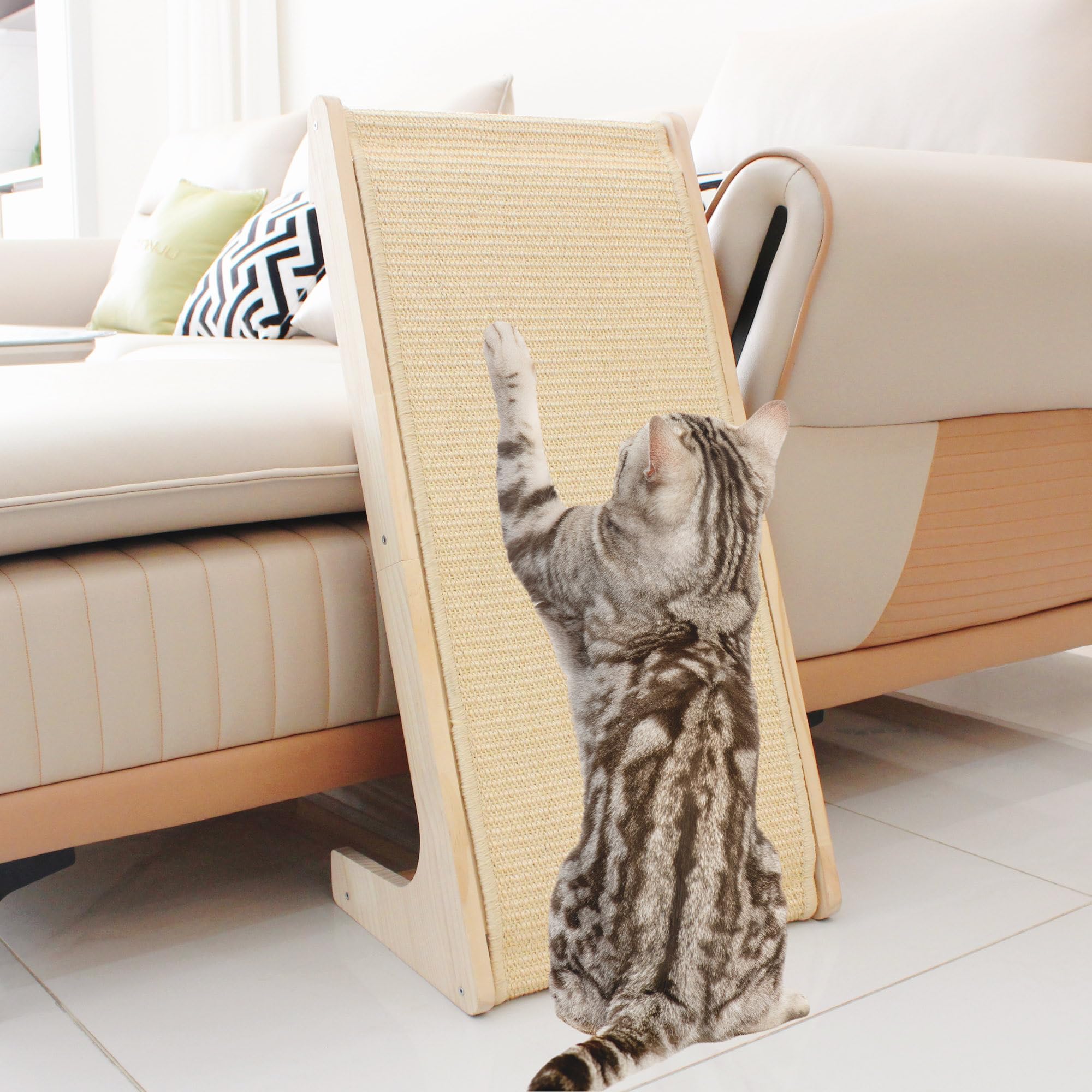 Pawzentic cat-scratcher indoor ramp 28in height supports easy stretching and playful scratching