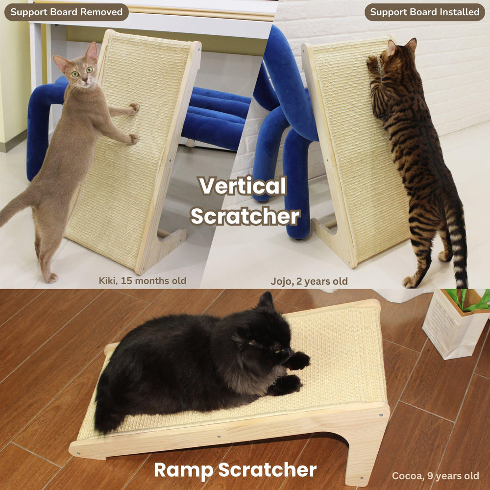 Pawzentic cat-scratcher natural-pine-sisal with catnip helps attract kitties to scratch instead of furniture