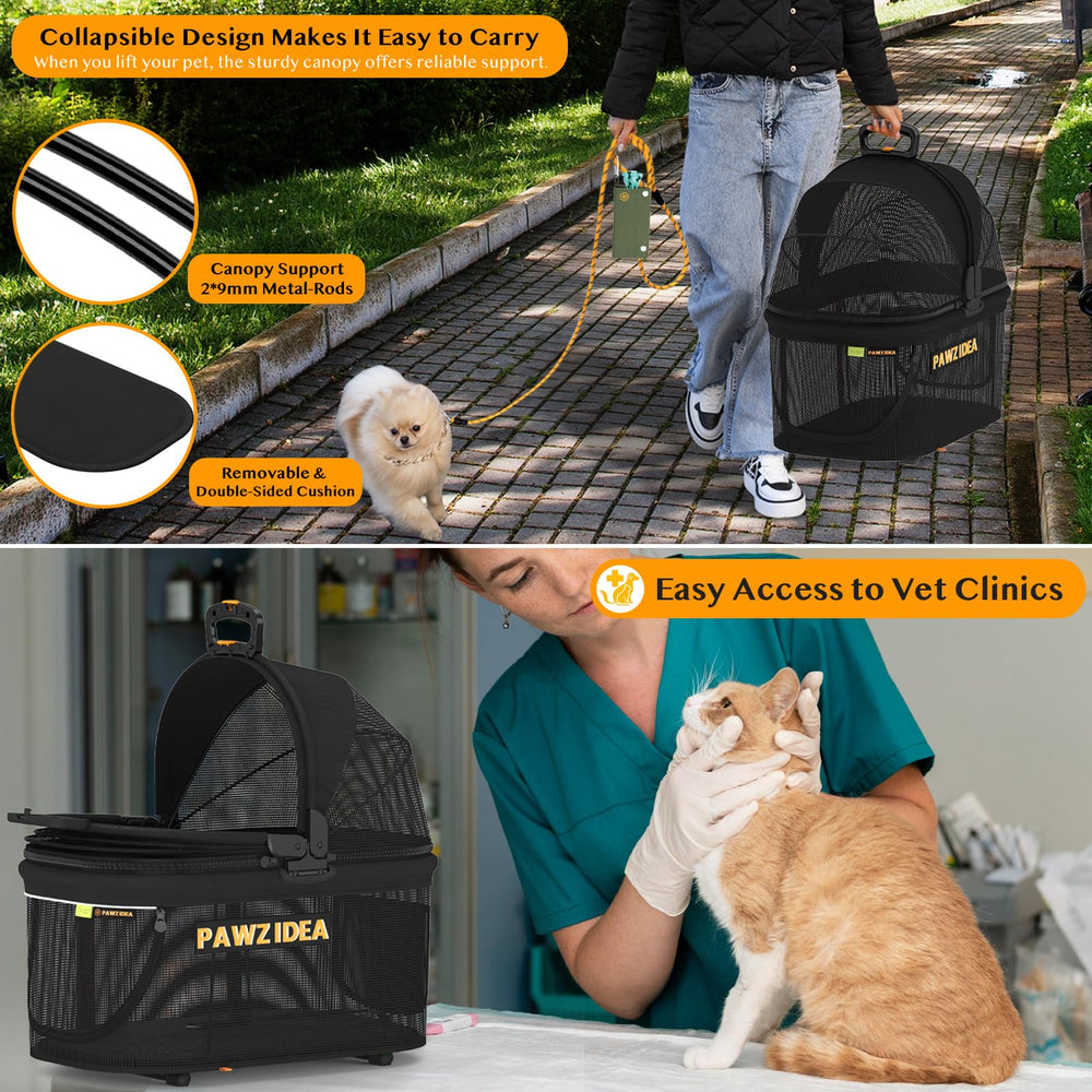 PAWZIDEA car crate interior fits small dogs and cats comfortably