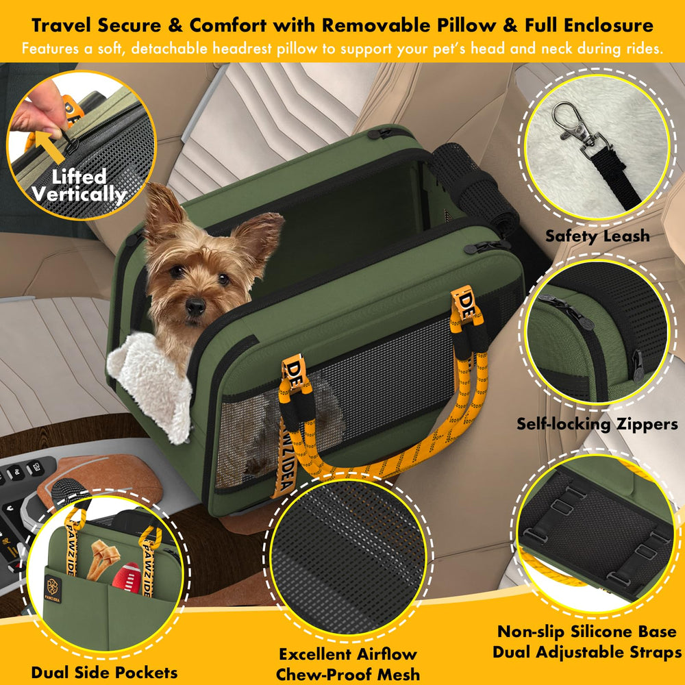 PAWZIDEA Center Console Dog Car Seat 360-degree mesh promotes cooling comfort