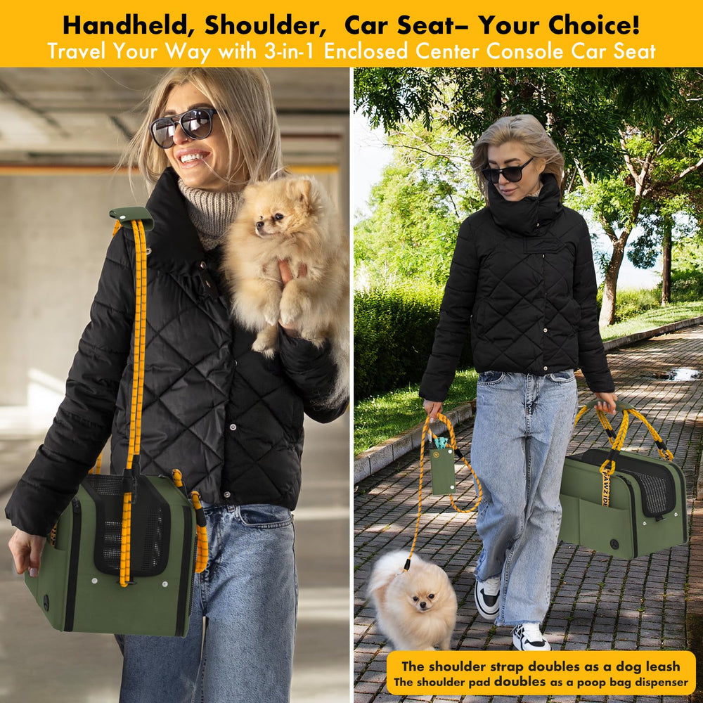 PAWZIDEA Center Console Dog Car Seat anti-slip base keeps the seat stable