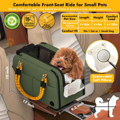 PAWZIDEA Center Console Dog Car Seat side pockets store treats and toys during trips