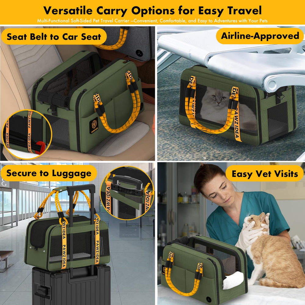 PAWZIDEA Center Console Dog Car Seat TSA-approved travel under airplane seats