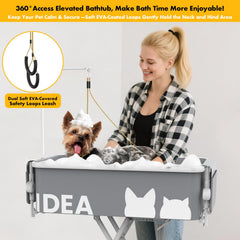 PAWZIDEA EVA safety loops secure pets during bath time.