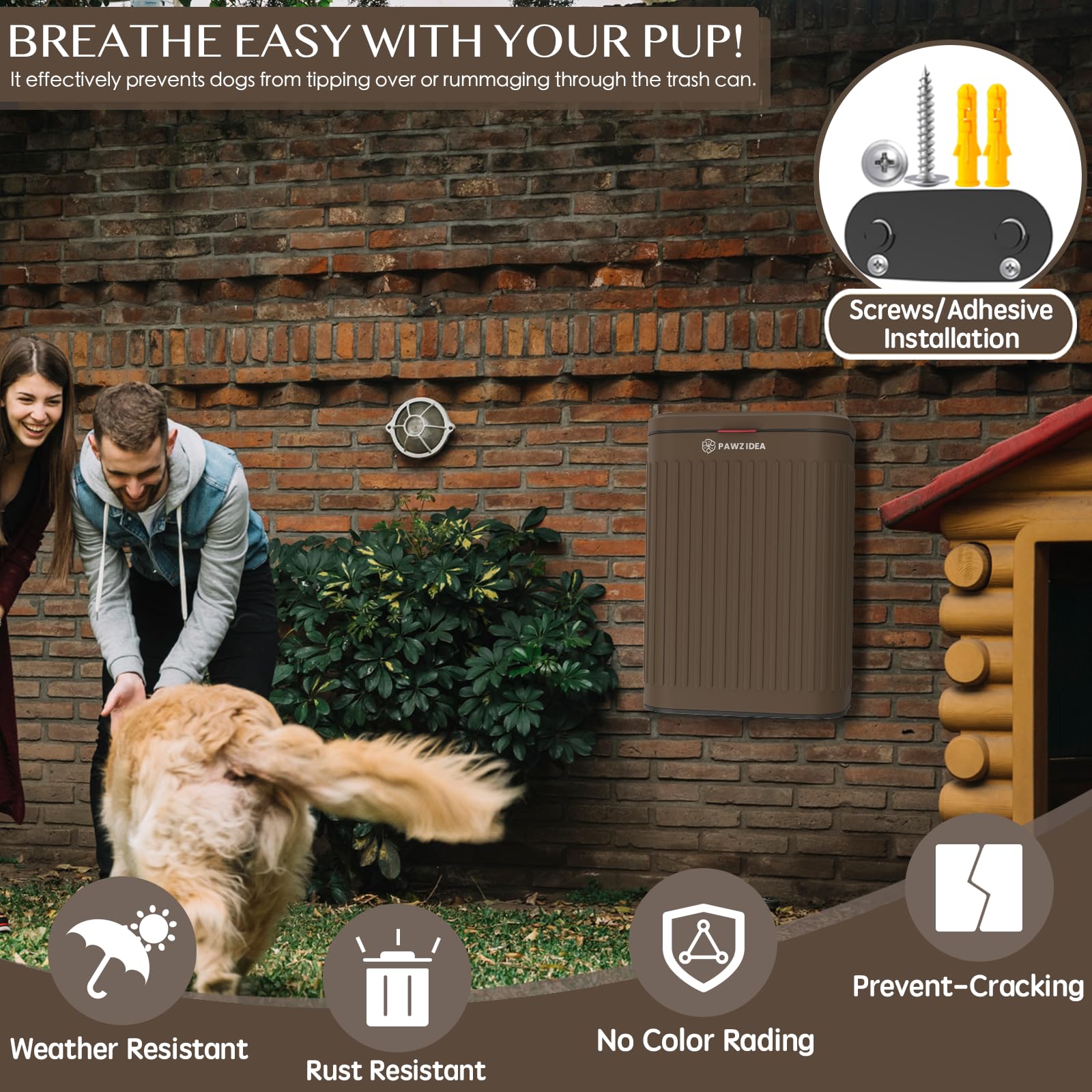 PAWZIDEA fence-hang mount design simplifies placement along pathways or gardens.