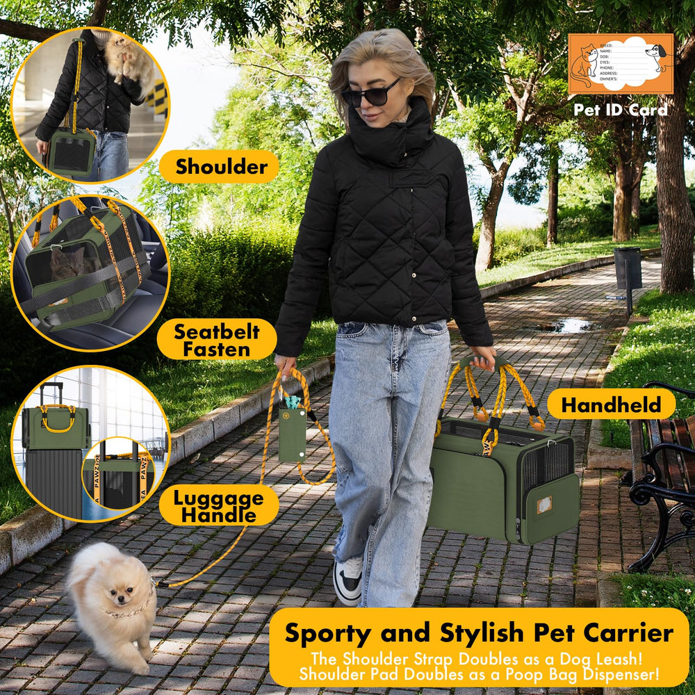 PAWZIDEA fold-flat travel carrier for easy packing and storage
