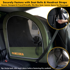 PAWZIDEA front mesh door view lets dogs enjoy scenery while traveling