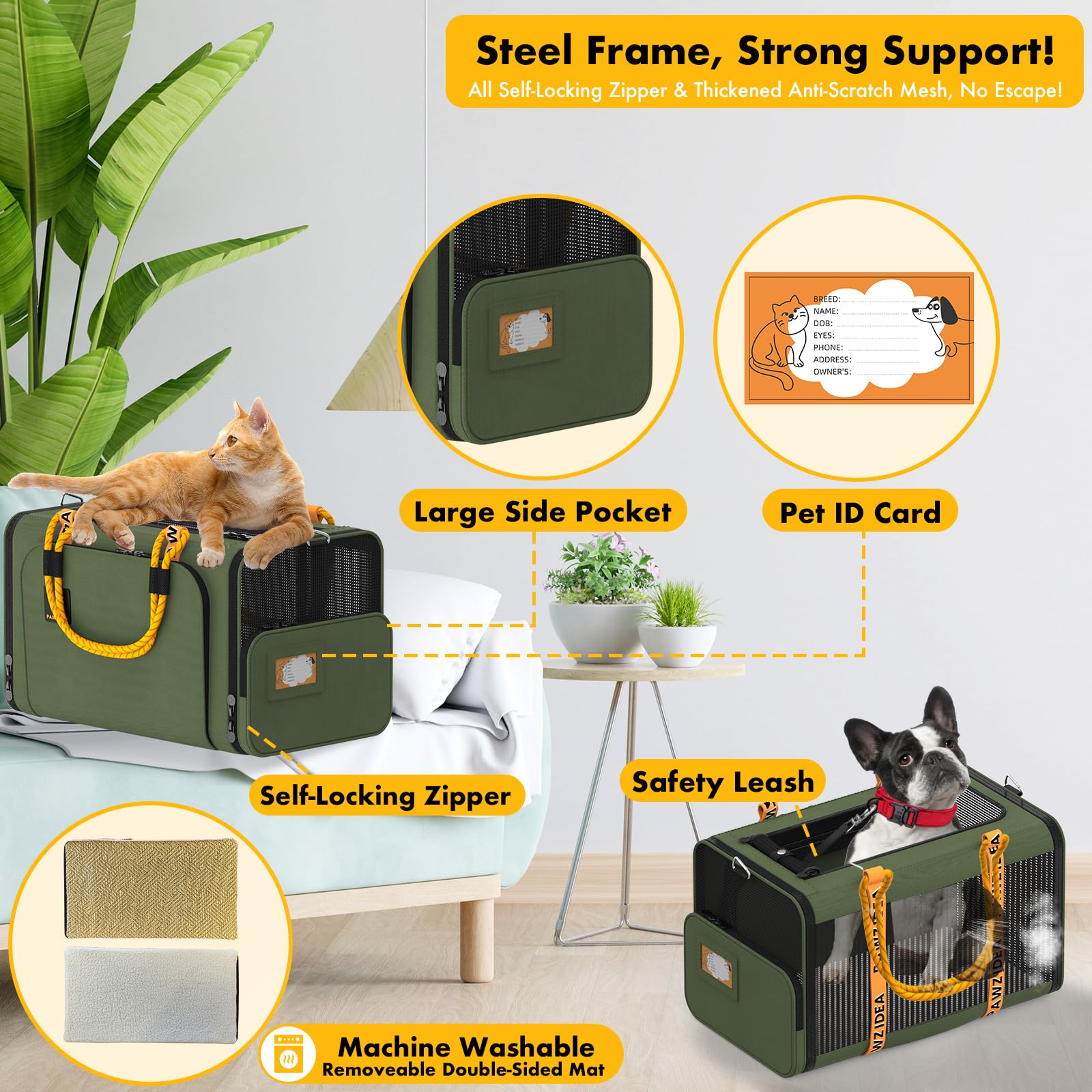 PAWZIDEA luggage-attachment strap for hands-free airport navigation