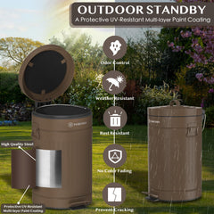 PAWZIDEA metal dog poop bin offers durable, weather-resistant performance.