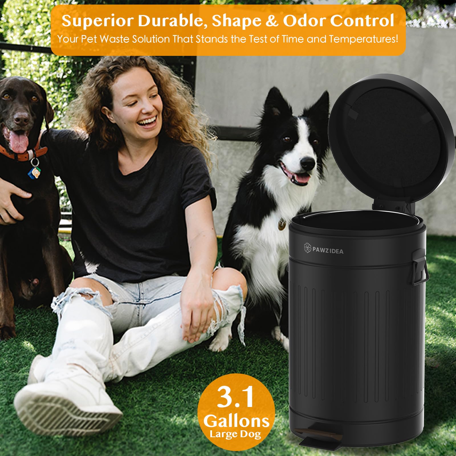 PAWZIDEA metal construction demonstrates durability and heat resistance.