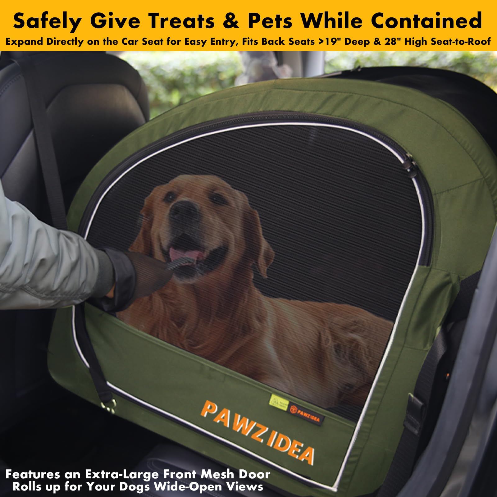 PAWZIDEA metal-frame travel crate stays sturdy on the road during long journeys