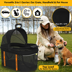 PAWZIDEA no-zip canopy opened for a full pet view