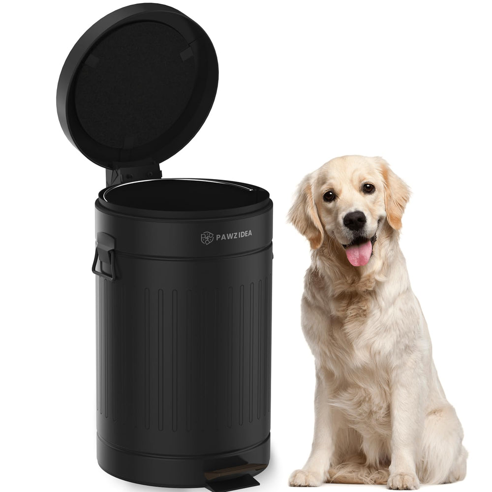 PAWZIDEA outdoor poop trash can with lid for odor containment.