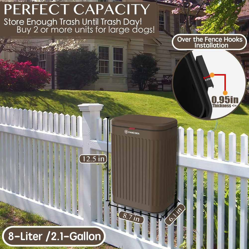 PAWZIDEA outdoor steel bin features UV-resistant coating for weather and rust resistance.