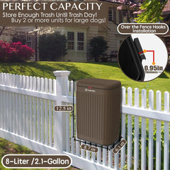 PAWZIDEA outdoor steel bin features UV-resistant coating for weather and rust resistance.