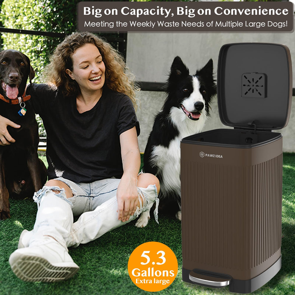 PAWZIDEA removable inner bucket for easy disposal and bag changes.