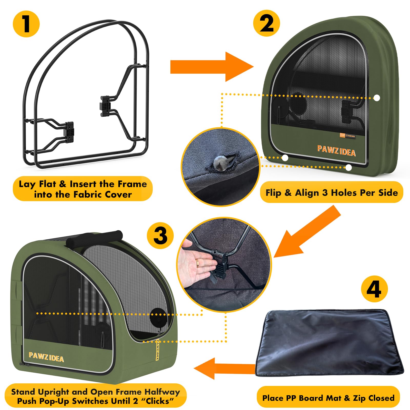 PAWZIDEA removable soft cushion provides comfortable padding for pups
