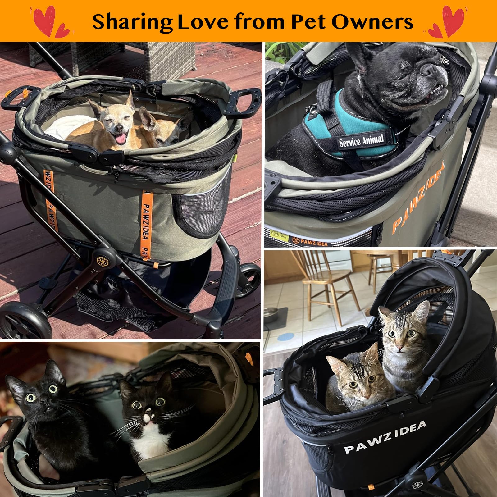 PAWZIDEA safety features include dual canopy locks and tether