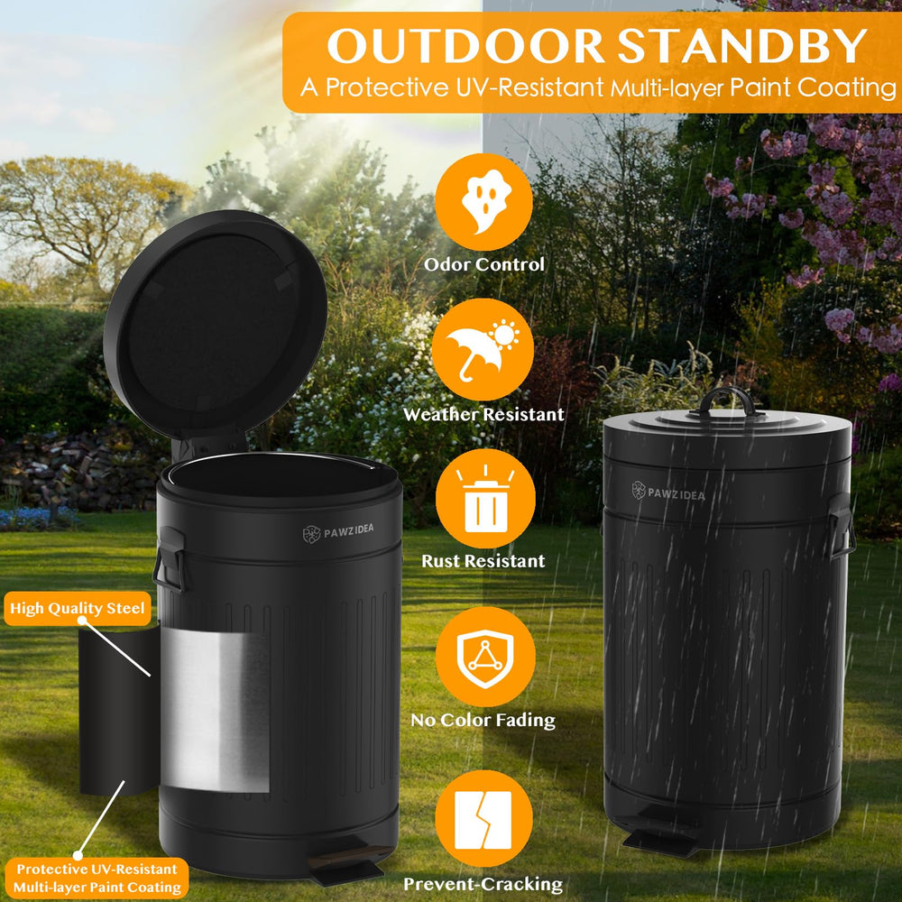 PAWZIDEA can with UV-protective coating visible in sunlight.