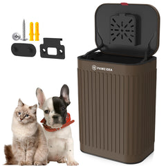 PAWZIDEA wall-mount dog poop trash can keeps yards tidy and pet-safe.