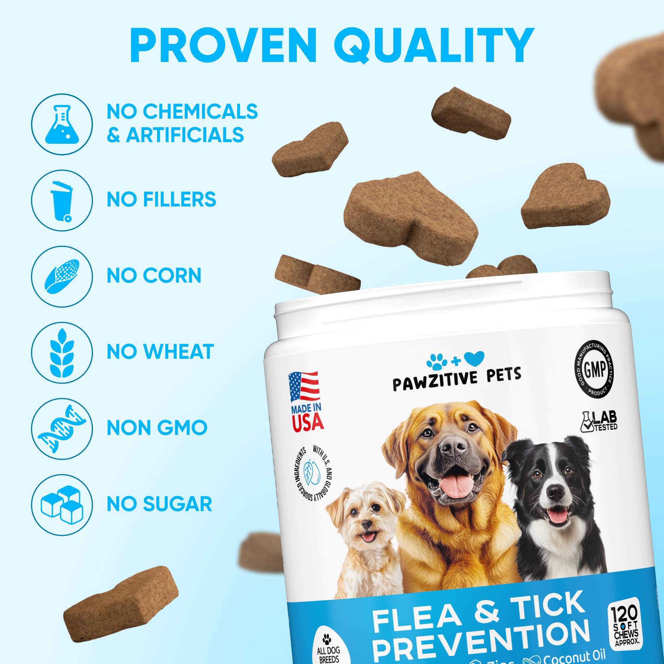 Pawzitive Pets small-dog chew demonstrates versatility across breeds.