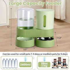 Pawzone gravity water dispenser green shows non-spill replenishment during trips