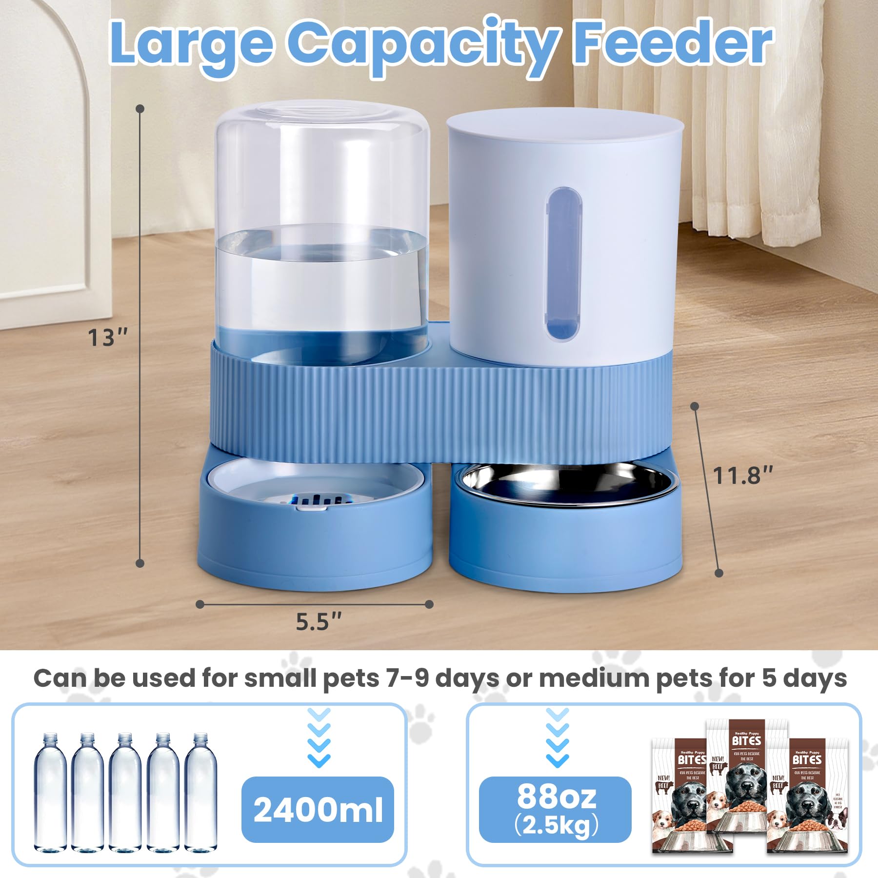 Pawzone gravity water dispenser shows easy access to fresh water for pets.