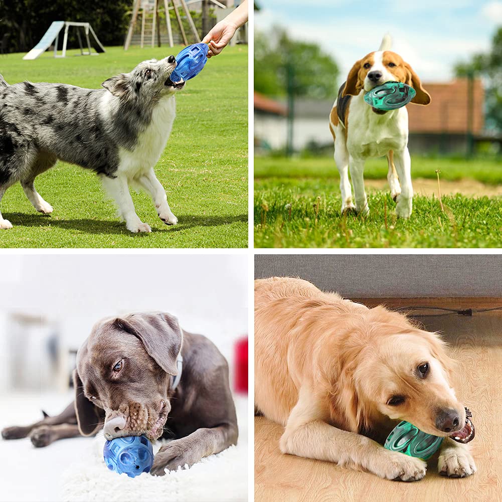 Pawzone blue-green squeaky ball supports outdoor training and indoor fun