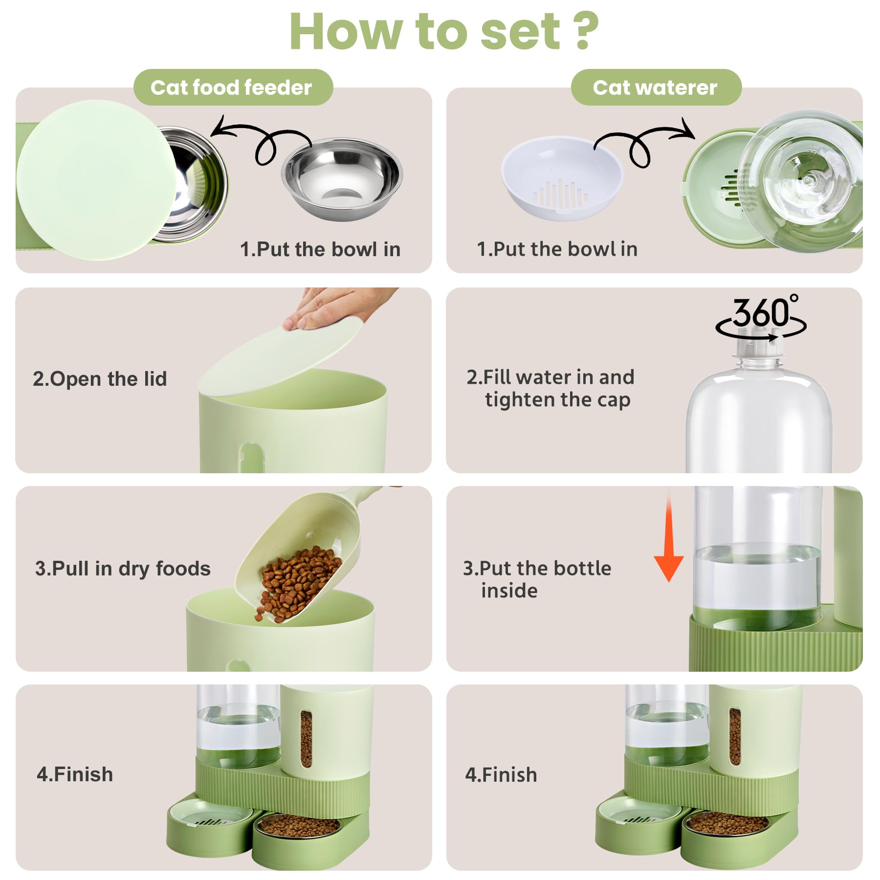 Pawzone self-replenishing feeder green demonstrates automatic refill without power