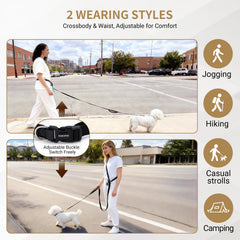 PAWZPAL crossbody-waist leash dual-wear options enable versatile hands-free control