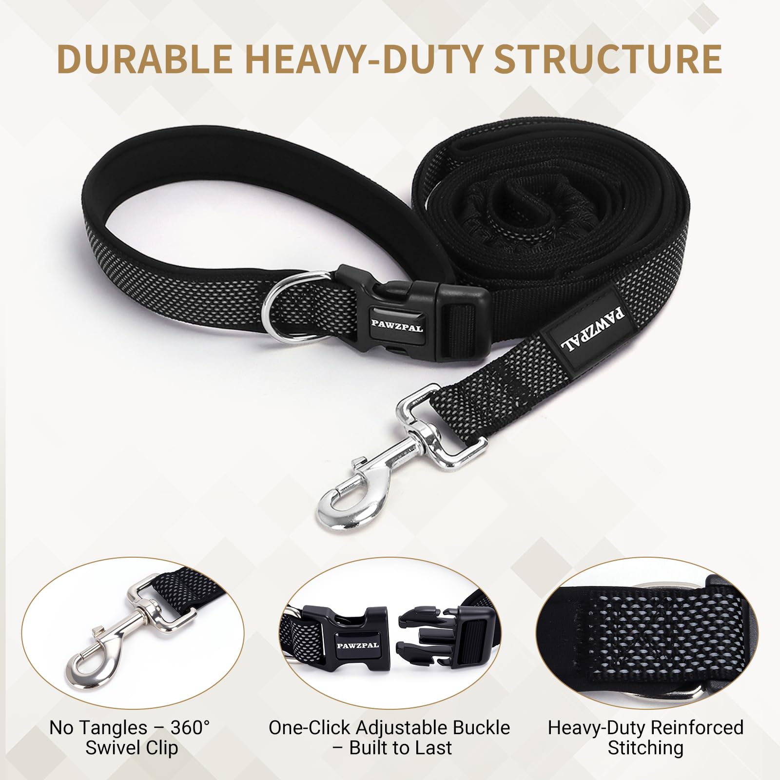 PAWZPAL poop-bag-carrier leash keeps waste management hygienic and hands-free
