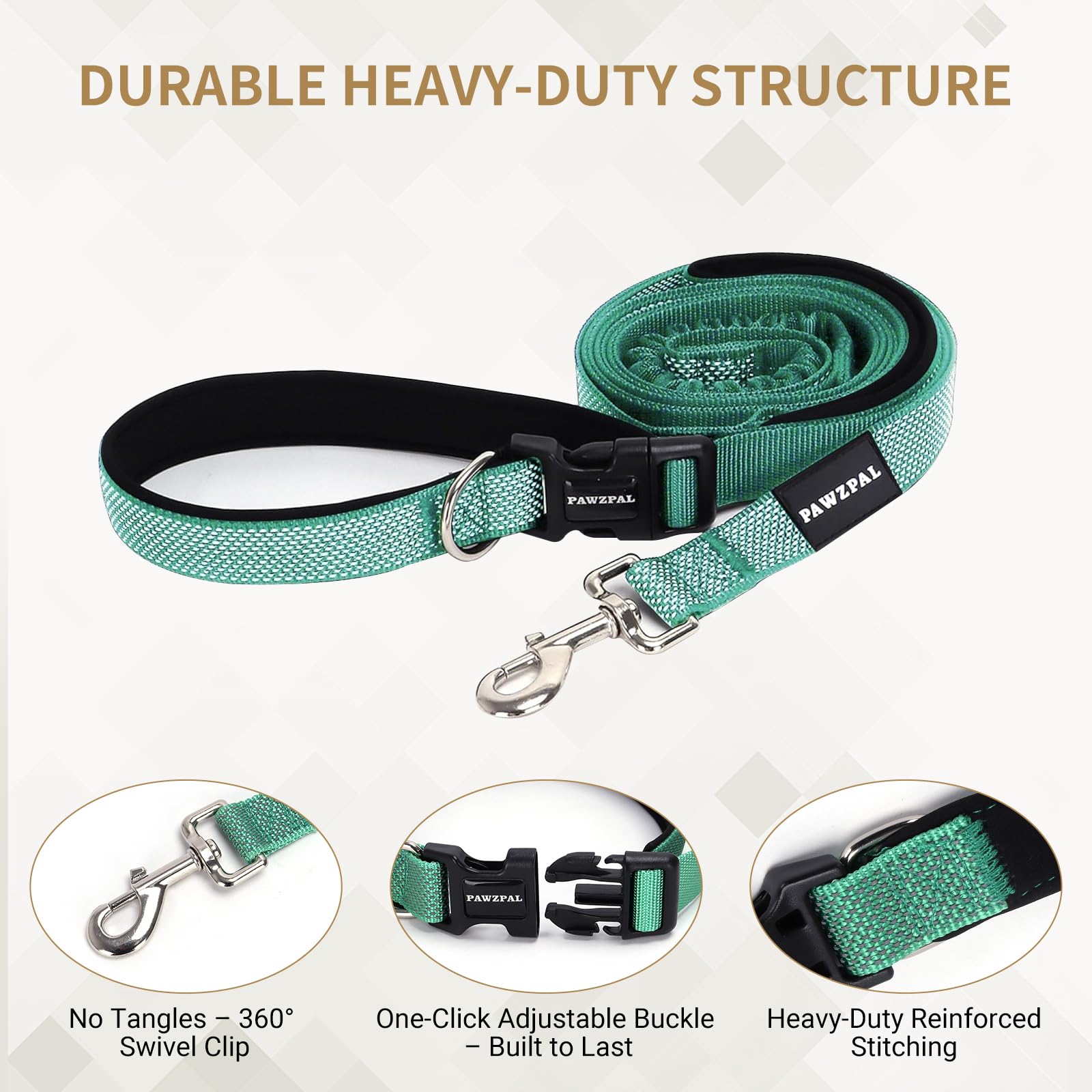 PAWZPAL traffic handle offers quick grip in busy outdoor areas.