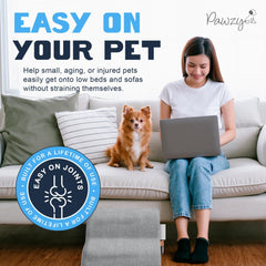 PAWZY Foam Pet Stairs waterproof cover closeup demonstrates durable, washable fabric.