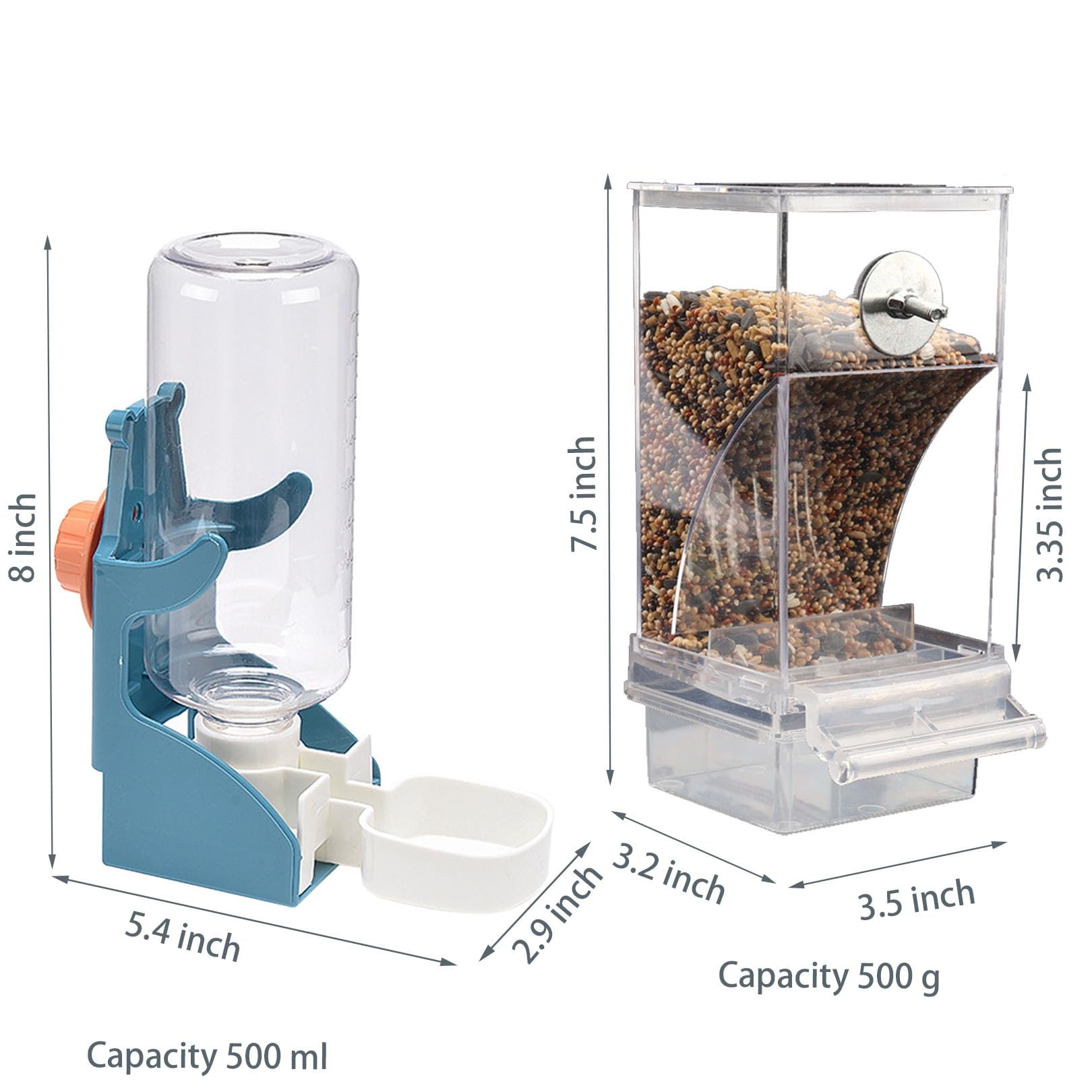 Paxlkuao Water Dispenser 500ml keeps birds hydrated between fills