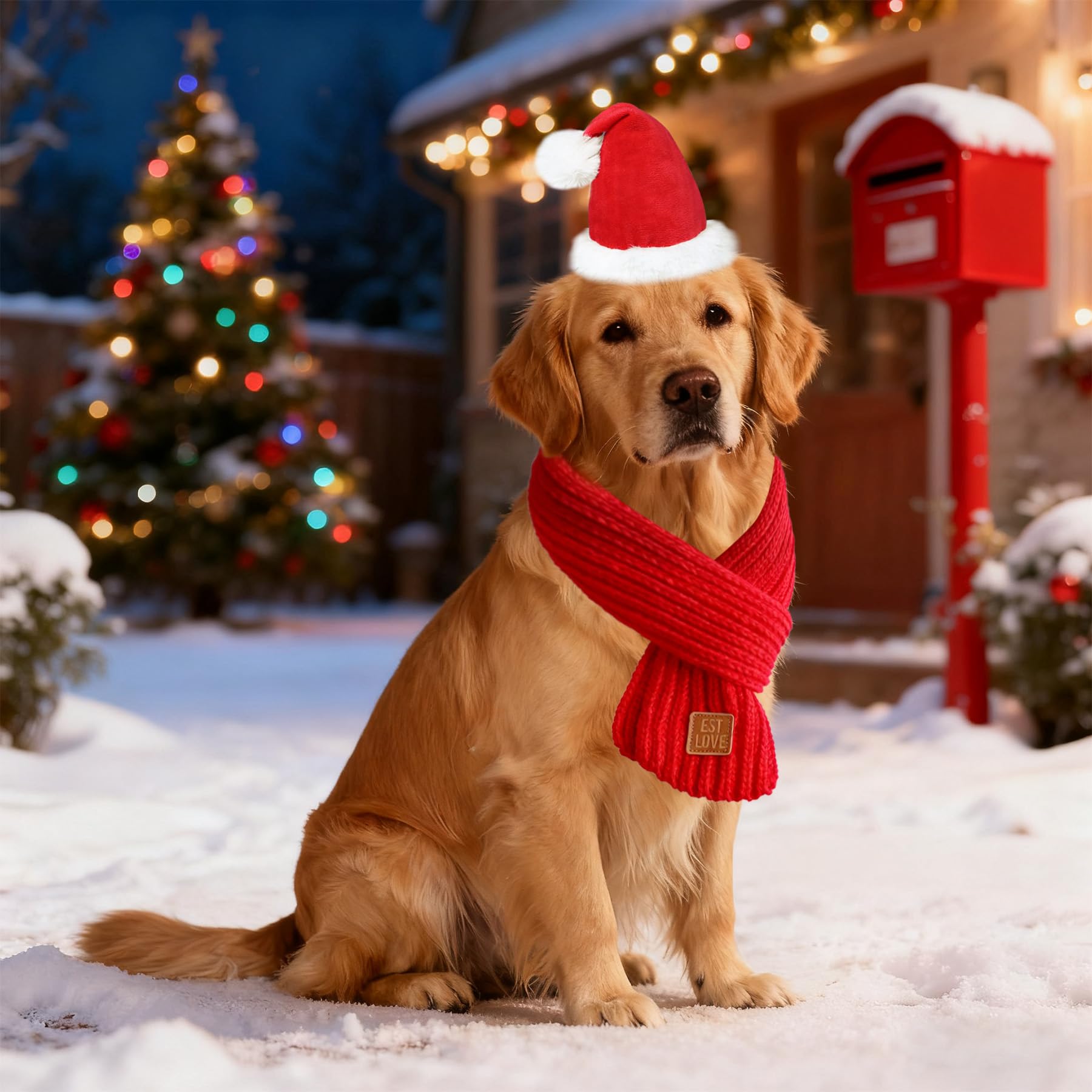 PAYHTOW adjustable santa hat strap ensures secure fit for different breeds