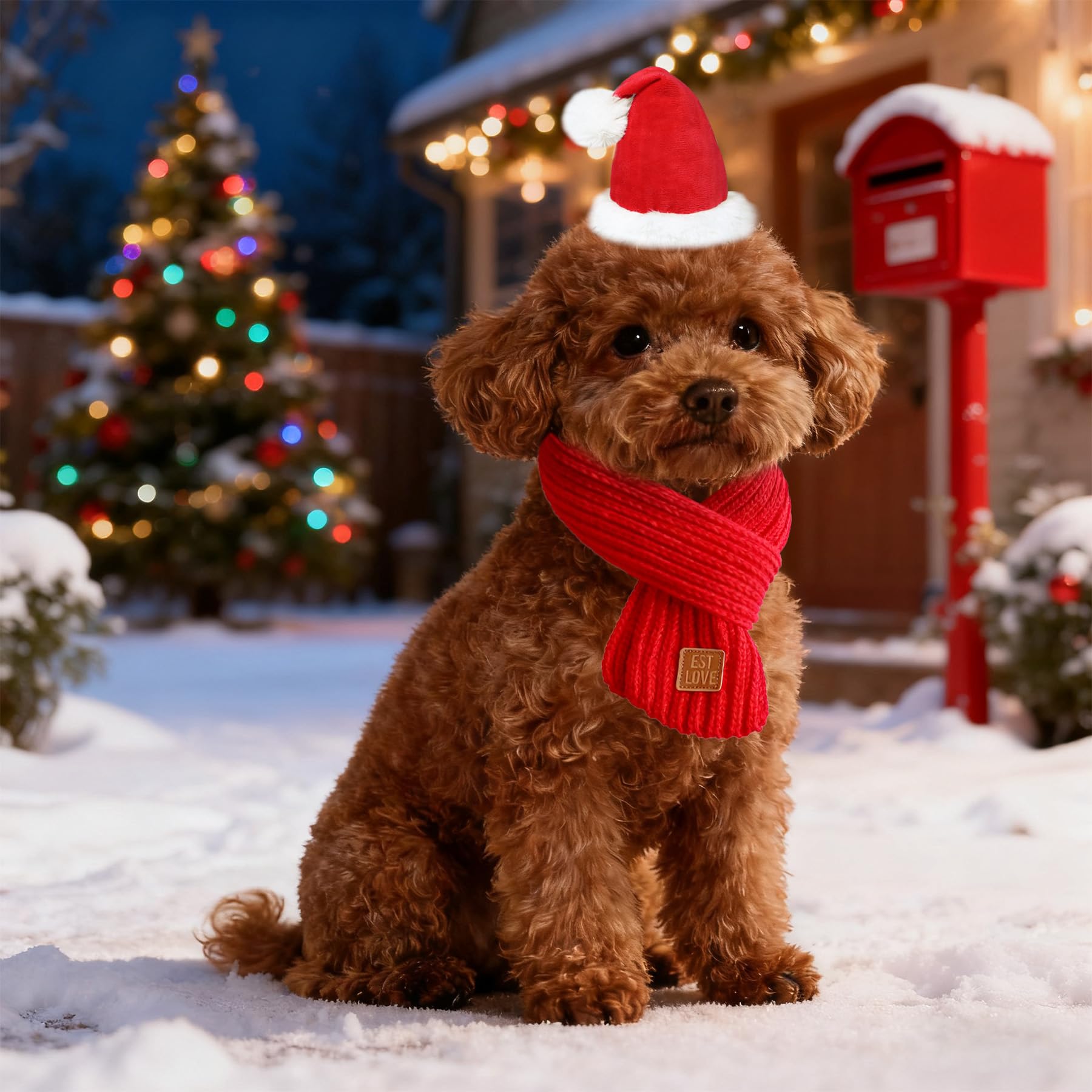 PAYHTOW 55-inch scarf wraps comfortably for many dog sizes.