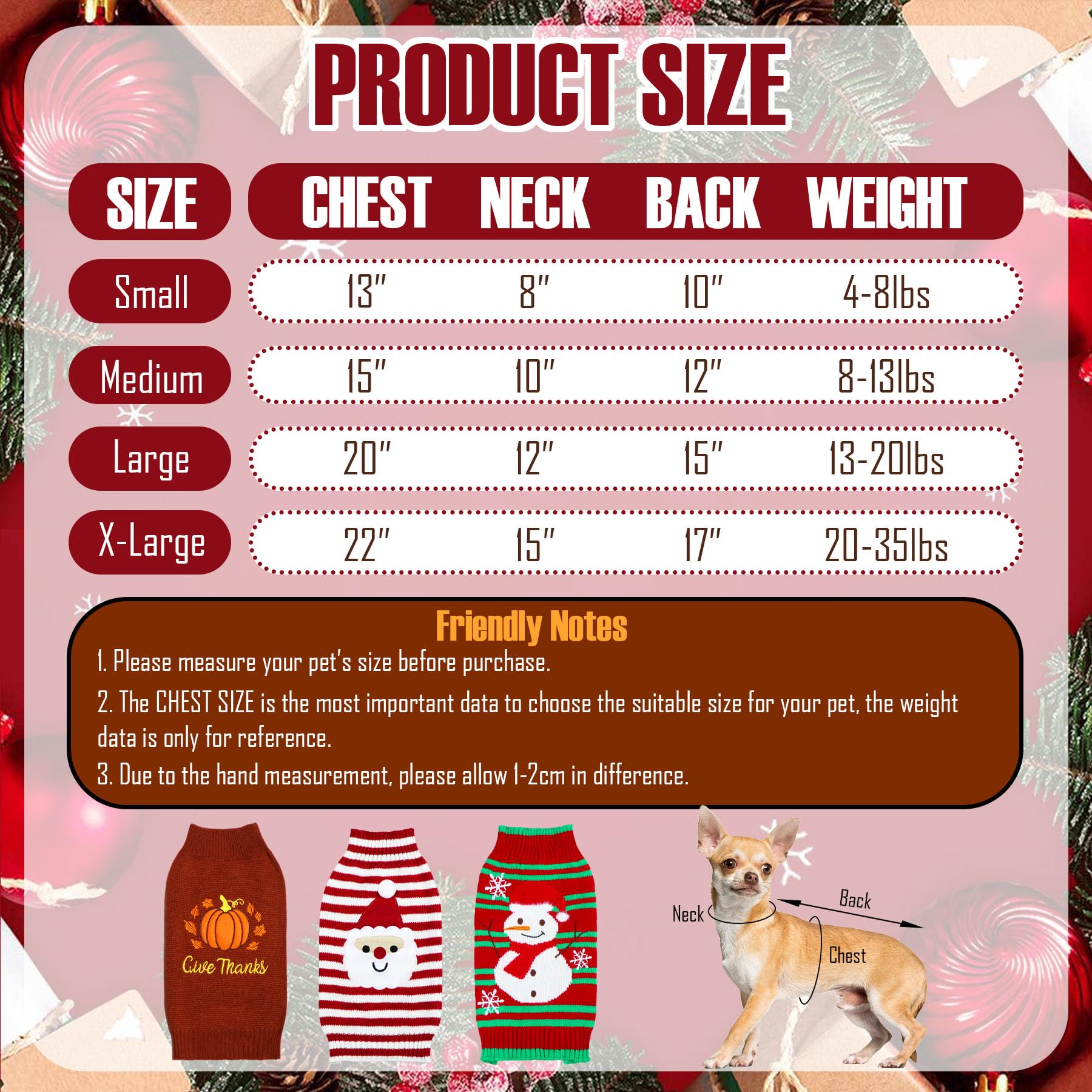 PAYHTOW Santa sweater in pack adds Christmas cheer for dogs